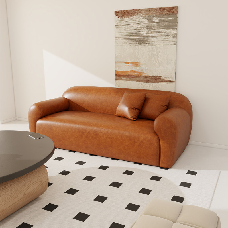 复古猫抓皮沙发布艺客厅小户型三人双人公寓简约现代出租屋服装店