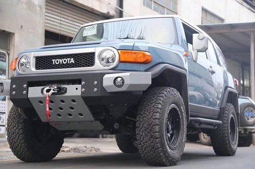 07-20款FJ Cruiser/FJ酷路泽改装前杠铝合金前护板带灯保险杠配件