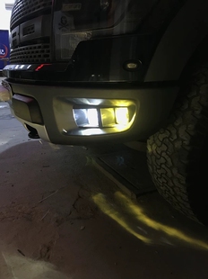 14年猛禽F150前杠雾灯原车前杠孔灯高亮日行灯LED射灯改装