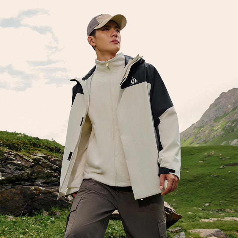 361度三合一冲锋衣男2025冬季新款防水透湿耐磨保暖秋冬户外外套