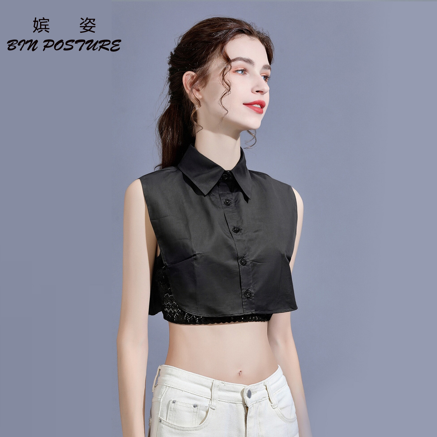 衬衫领假领子时尚尖领多功能装饰