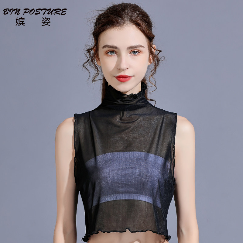 2025春秋网纱蕾丝打底衫女薄款无袖毛衣高领内搭纯色短款洋气上衣,服饰配件/皮带/帽子/围巾,假领,淘宝优惠券,粉丝福利购,淘宝优惠卷