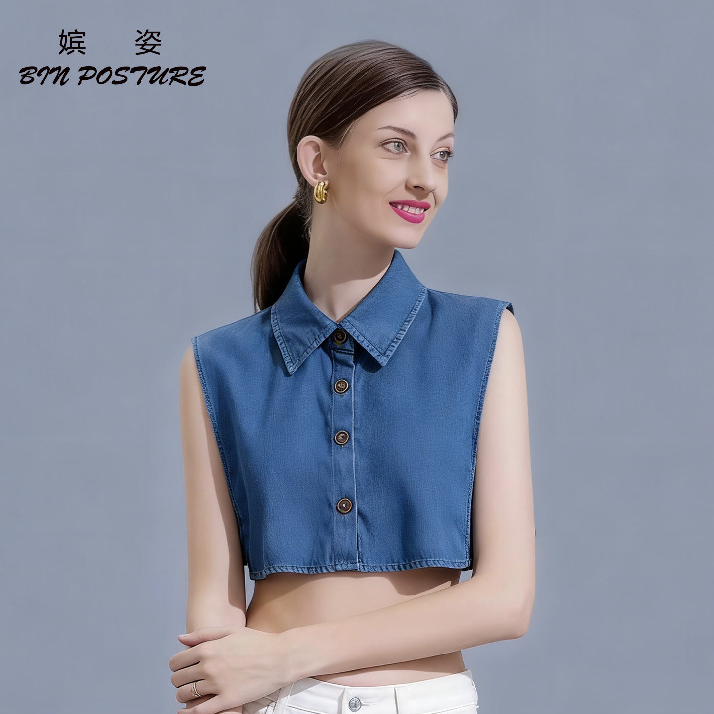 牛仔衬衫假领子毛衣衣领衬衣尖领