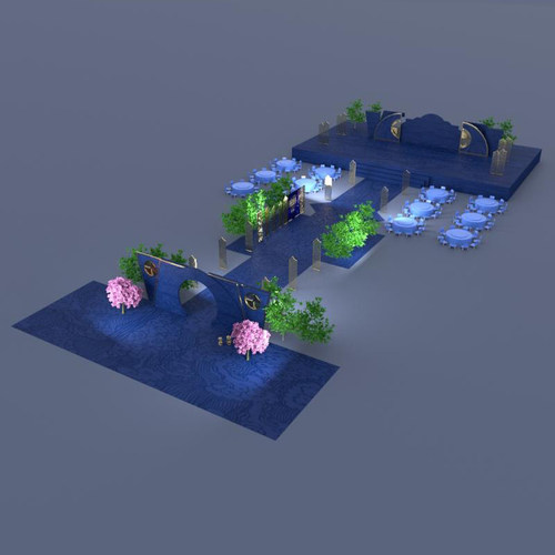 美陈效果图设计商场活动dp点位橱窗节日堆头门头3d代画直播间布置