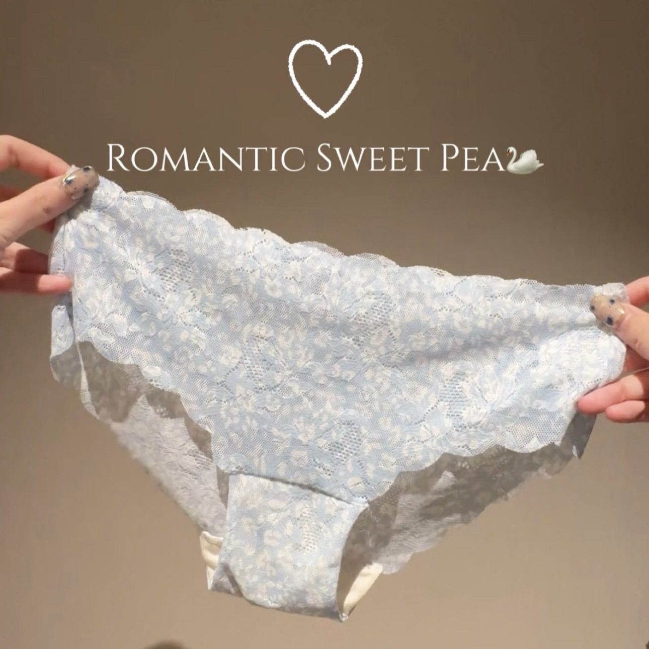 静待花开~日系薄款无痕透气蕾丝印花桑蚕丝内档内裤女中低腰性感