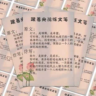 128张央视文笔仿写贴纸写作练笔热门素材diy手账本笔记本防水贴画