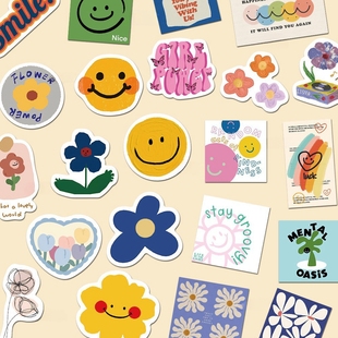 270张ins风韩式 饰可爱治愈卡通不重复防水贴纸 涂鸦贴纸diy手账装