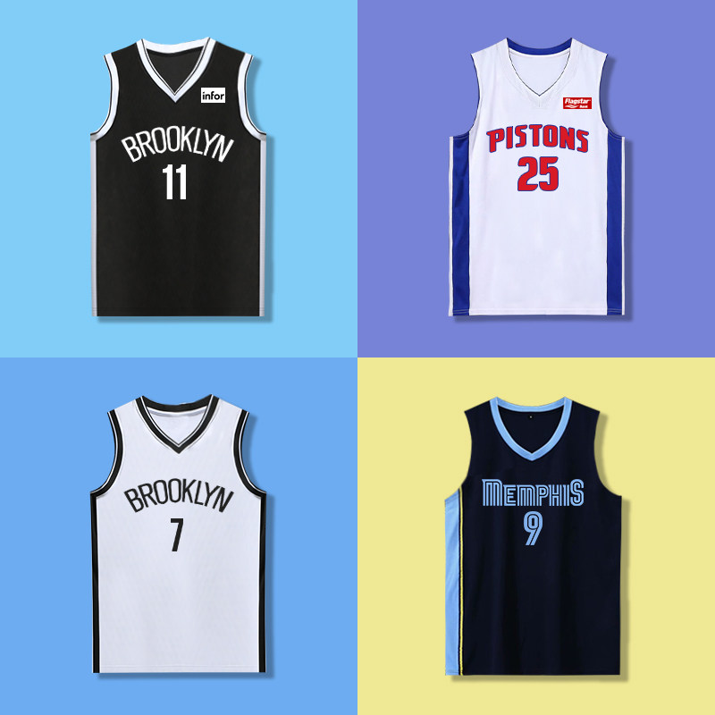 欧文球衣篮网队球衣篮球男莫兰特球衣灰熊队服罗斯球衣杜兰特定制