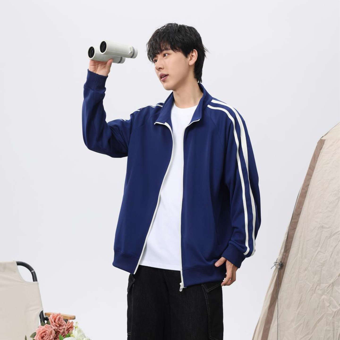 美式立领运动外套重磅秋新款卫衣