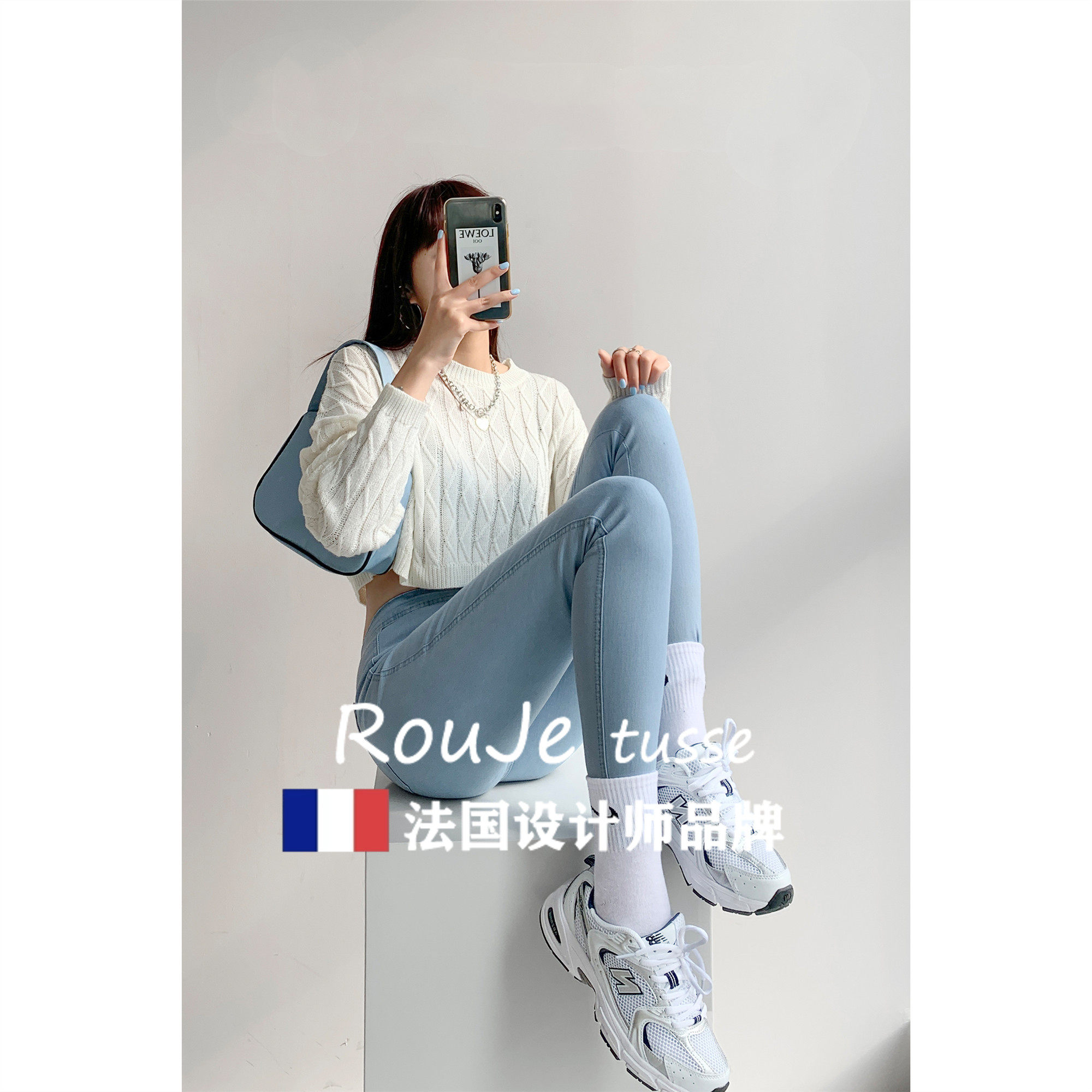 专柜显高修身牛仔裤女九分铅笔裤2025年春夏新款弹力紧身窄管裤潮