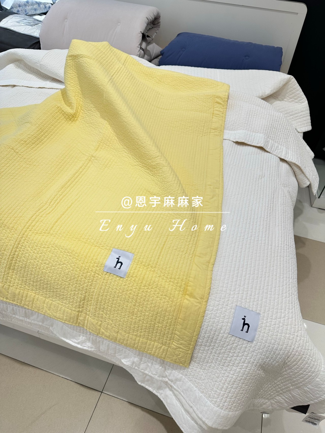 羊毛芯纯色系床盖韩国代购