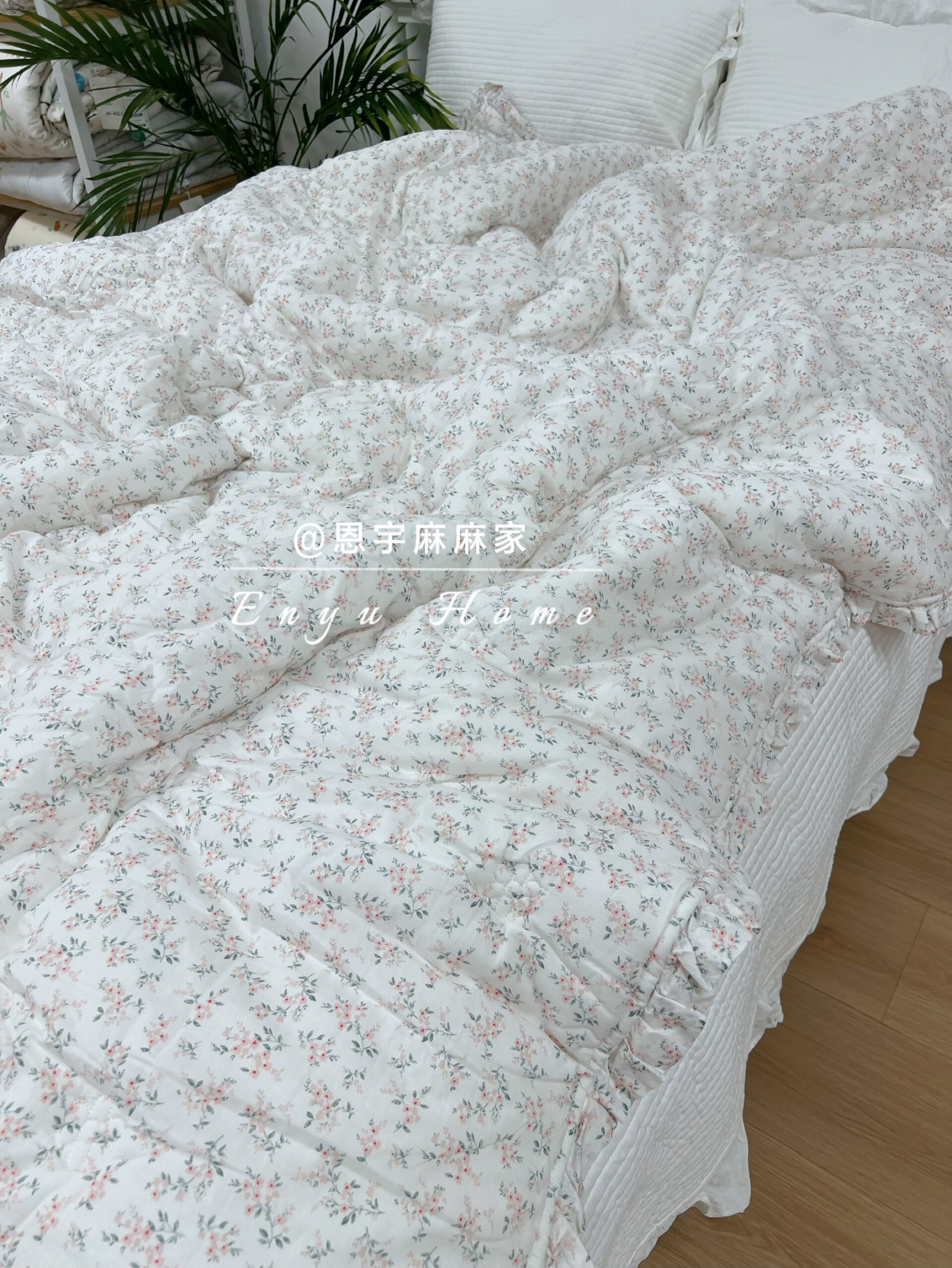 软软糯糯~韩国专柜品牌代购 韩式小碎花莫代尔一体被 整体可机洗
