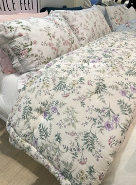 超美！韩国专柜高端床品nice feel 莫代尔棉紫色花朵一体被