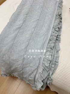 可铺可盖超实用 夏被春秋被 韩国专柜床品代购 ins风纯色花边款