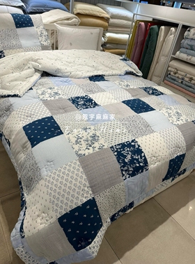 韩国专柜正品代购 April home莫代尔棉蓝色系百家被 软软糯糯
