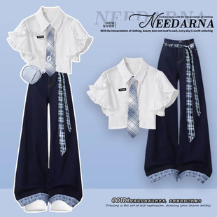 初夏独特绝美小套装韩系多巴胺学院风减龄衬衫2026超火穿搭一整套