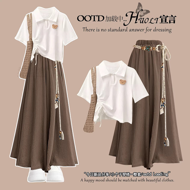 淡人高知夏季穿搭巨好看连衣裙女2026超火夏装一整套学院风衣服