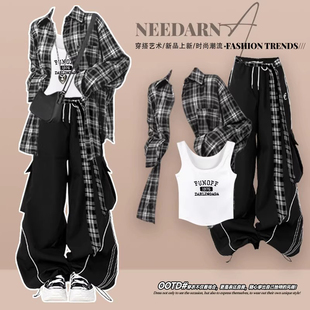 巨好看的初夏韩系chic一整套ootd穿搭2026新款夏季酷飒拽姐套装裤