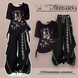 高级感辣妹小众不撞款2026超火夏装一整套ootd穿搭又a又飒套装裤