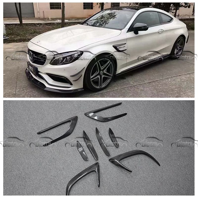 奔驰新C级 W205 coupe 2门C63专用改装碳纤维风刀 叶子板装饰件