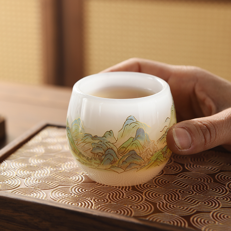 琉璃茶杯个人专用主人杯高档家用办公室泡茶会客喝茶杯品茗杯