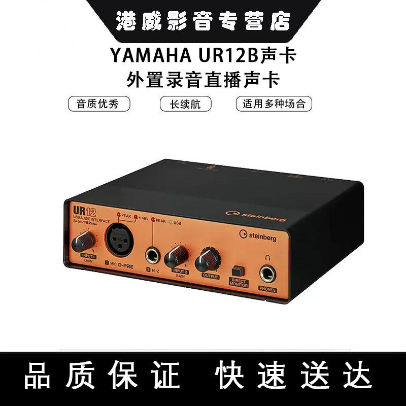 YAMAHA/雅马哈 UR12B UR12BP网络直播外置声卡K歌录音套装电容麦