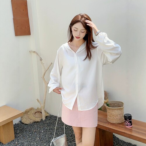 棉绸衬衫女夏季薄大码韩版开衫