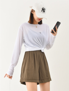 可外穿棉绸女短裤 阔腿裤 高腰网红纯色薄款 多巴胺夏人造棉打底短裤