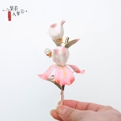 繁花入梦纯手工非遗绒花胸针粉色鸢尾花胸花外套大衣毛衣别针配饰