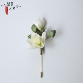 繁花入梦 手工设计非遗绒花胸针栀子花男女礼物送老外汉服配饰别