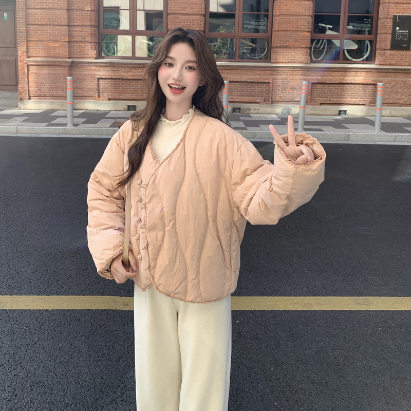新品现货！韩系花朵盘扣羽绒服M180-P225控338,商品下架区,依依服饰