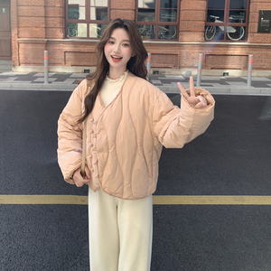 新品现货！韩系花朵盘扣羽绒服 M180-P225控338图片