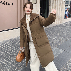 【图大货】针织复古大翻领假两件羽绒服 M151-P265控388图片