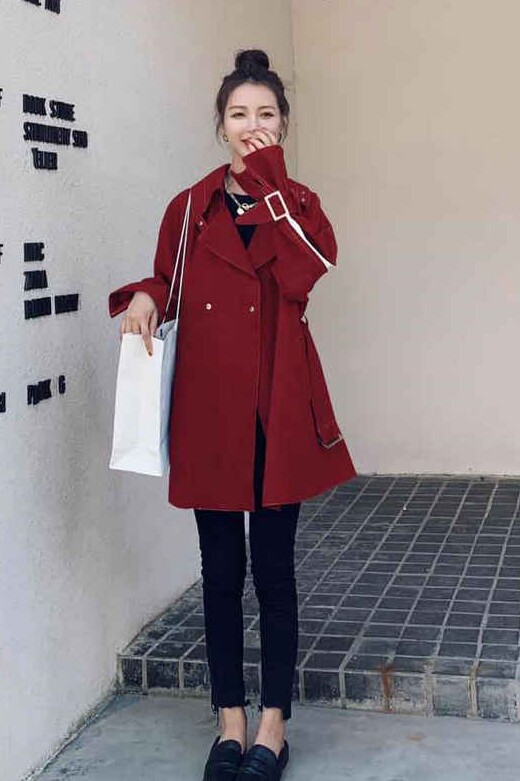 大货！主推！2021英伦风简约显气质风衣1618p125控188,女装风衣,依依服饰