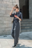 现货！高腰新面料连体裤（浙宝001）A06P110控168，女装休闲裤，依依服饰