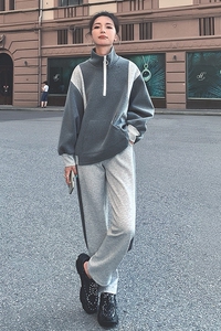 大货现货主推！薄款全棉空气层拼色套装 T11-P155控218图片