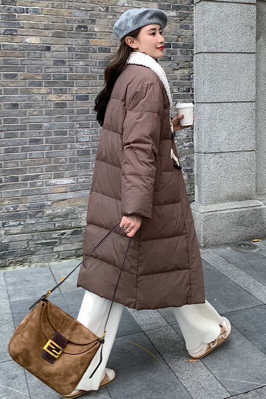 【图】现货！标90白鸭绒牛角扣羽绒服M92-P295控458,女装羽绒服,依依服饰