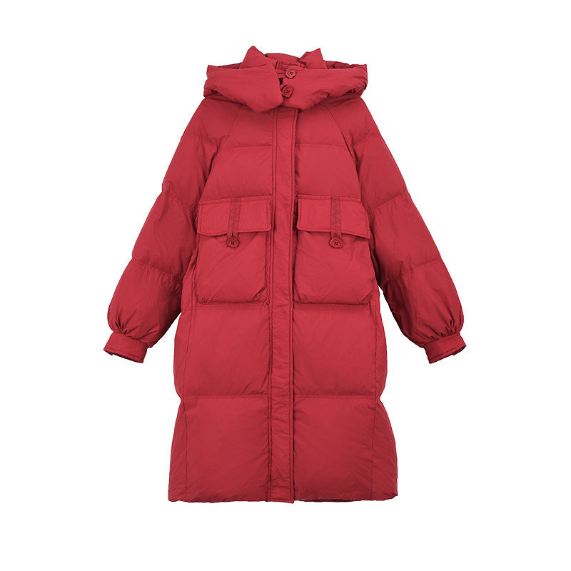 B001新品现货！圣诞红白鸭绒羽绒服M120-P245控368（70绒）,女装羽绒服,依依服饰