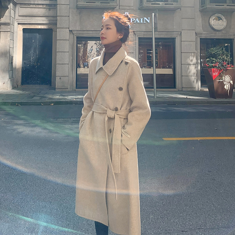 大货已出！赫本风加厚过膝加厚呢大衣1969-P170控248，女装毛呢外套，依依服饰