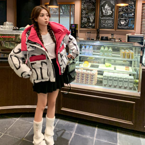 现货！设计感潮牌字母涂鸦羽绒服 M135 P 275控398图片