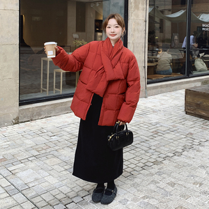 重要场合红色短款羽绒服女冬季新款超火好看高级小众加厚保暖外套图片