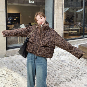 主推现货！麂皮绒豹纹羽绒服 M158-P310控458图片