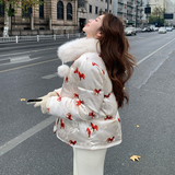 【现货】新中式印花马到成功石墨烯云绒服M222-P205控298，女装棉衣/棉服，依依服饰