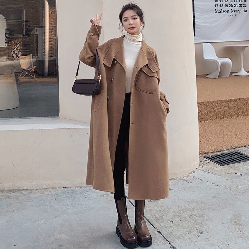 大货已出！2021新品高端胸前大口袋立领呢子大衣828-P175控248,女装毛呢外套,依依服饰