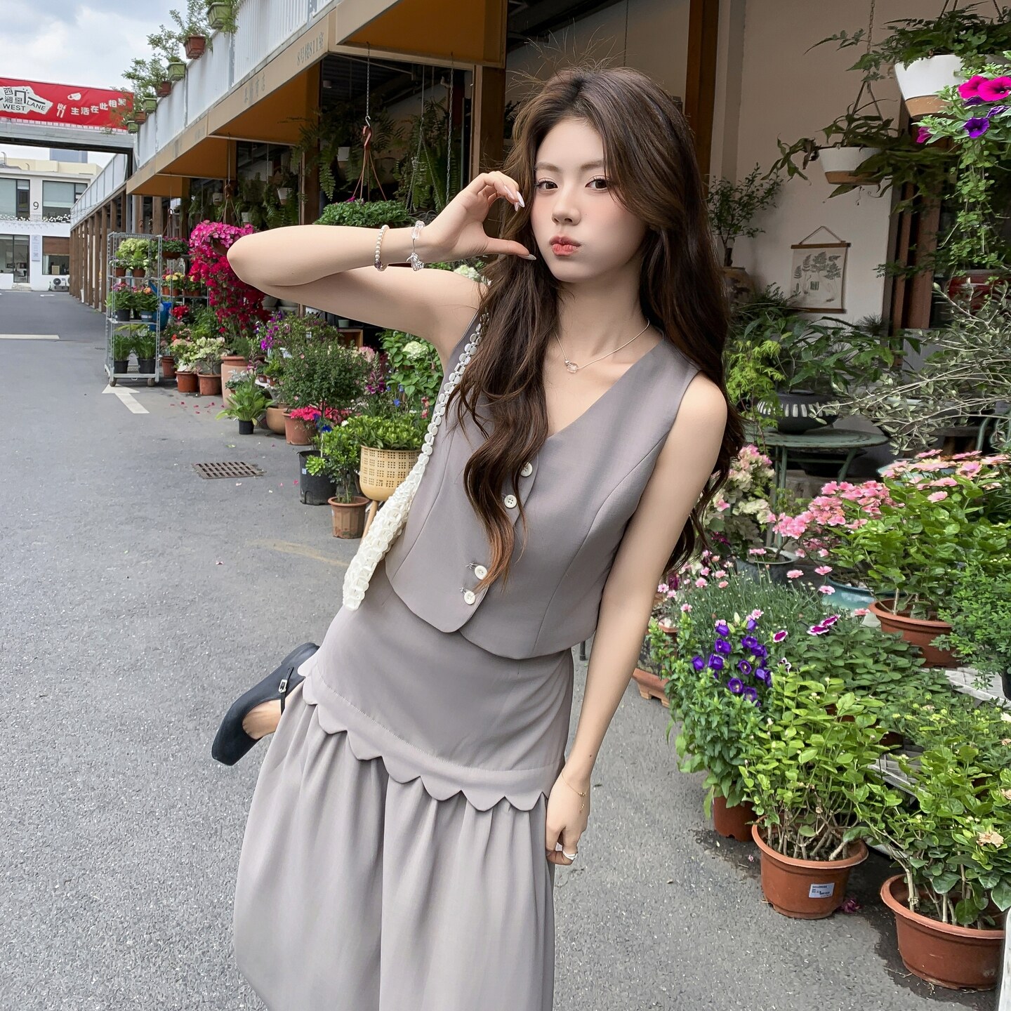 【】老钱风V领极简轻熟风小众套装2C521-8716-P165控268，女装套装/套裙，依依服饰