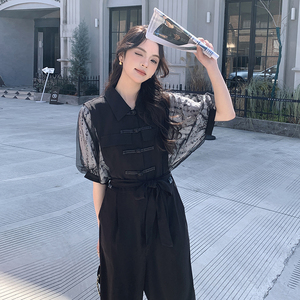 新中式女装国风连体裤女夏2025年新款气质减龄高级感连身衣裤图片