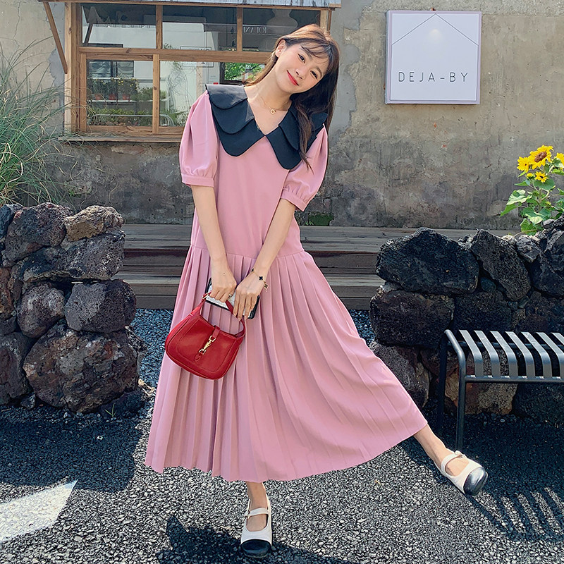 现货！娃娃层层领褶皱森系连衣裙2251-P105控158，女装连衣裙，依依服饰