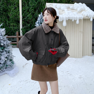 【新品现货】羊羔毛领派克90新标羽绒服 B001-M212-P355控498图片