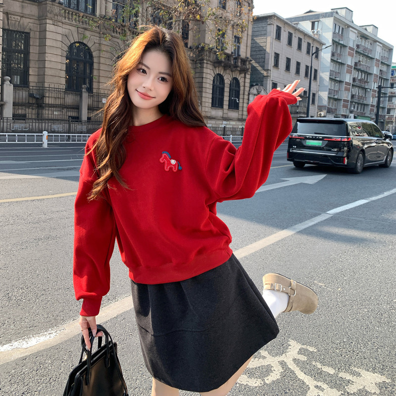 【现货】韩系百搭减龄小马卫衣8605-P125控208（上衣）,女装卫衣/绒衫,依依服饰