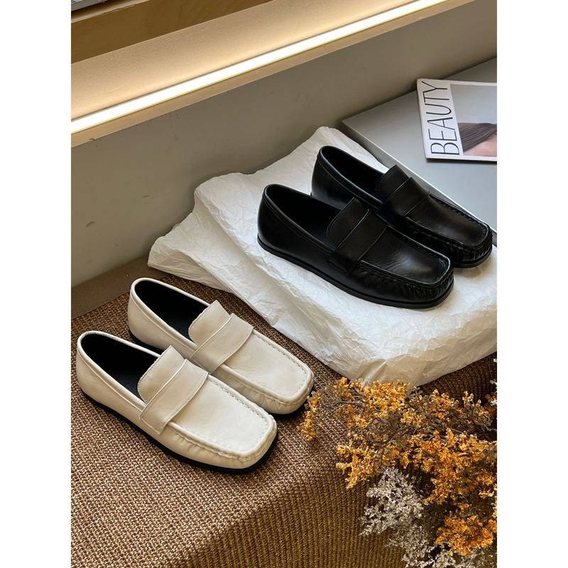 头层牛皮英伦风低跟乐福鞋女2026春季新款方头简约小皮鞋深口单鞋,女鞋,乐福鞋（豆豆鞋）,淘宝优惠券,粉丝福利购,淘宝优惠卷